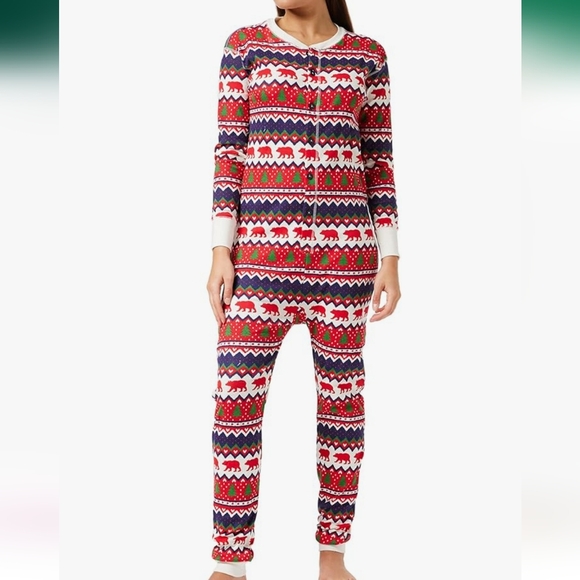 ITTLE BLUE HOUSE Hatley Isle Bear Onesis Adult Size 8 Christmas Winter - Picture 1 of 10